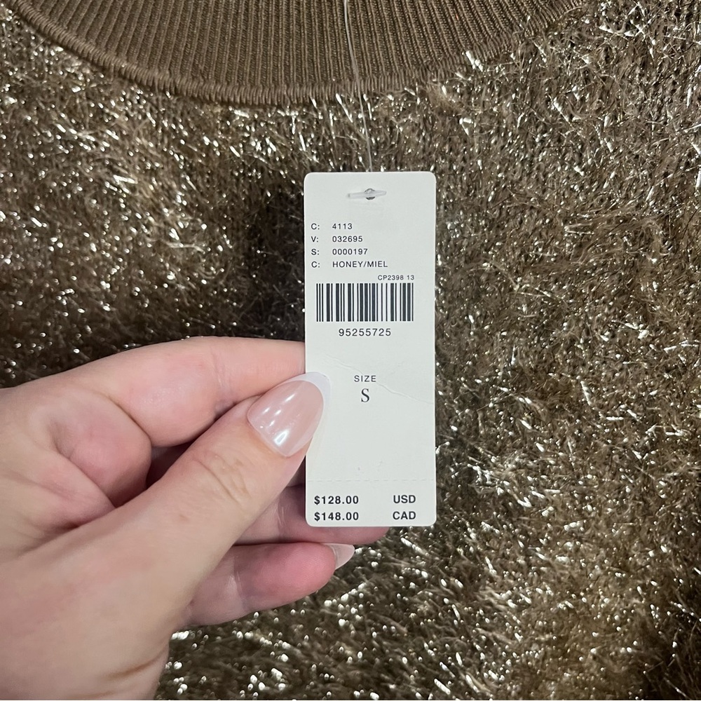 Anthropologie Maeve The Violetta Short Sleeve Tinsel Sweater Size Small - Picture 7 of 12